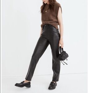 Madewell The Perfect High Waist Straight Leg Faux Leather Pants